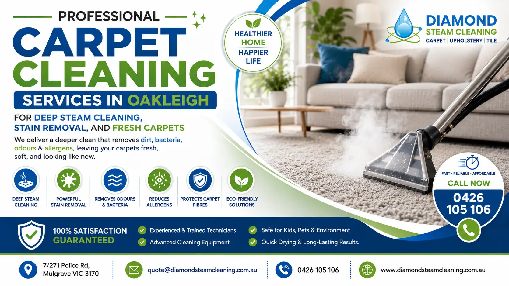 Professional Carpet Cleaning Services in Oakleigh for Deep Steam Cleaning, Stain Removal, and Fresh Carpets 1 Professional carpet cleaning services in Oakleigh with deep steam cleaning and stain removal